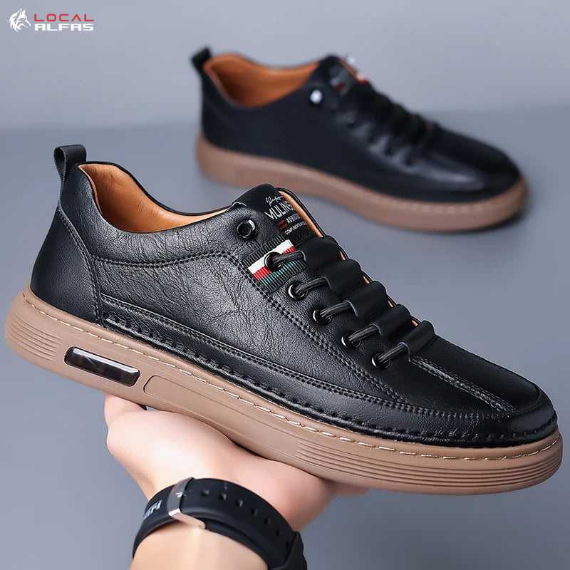 Kit 2 Tênis Ortopédico Italiano de Couro Legitimo